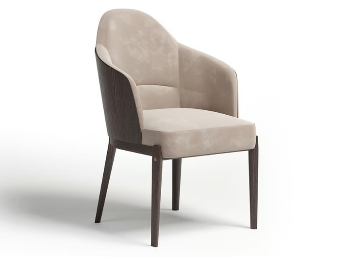 N°5 - Leather and wood chair with armrests _ Paolo Castelli